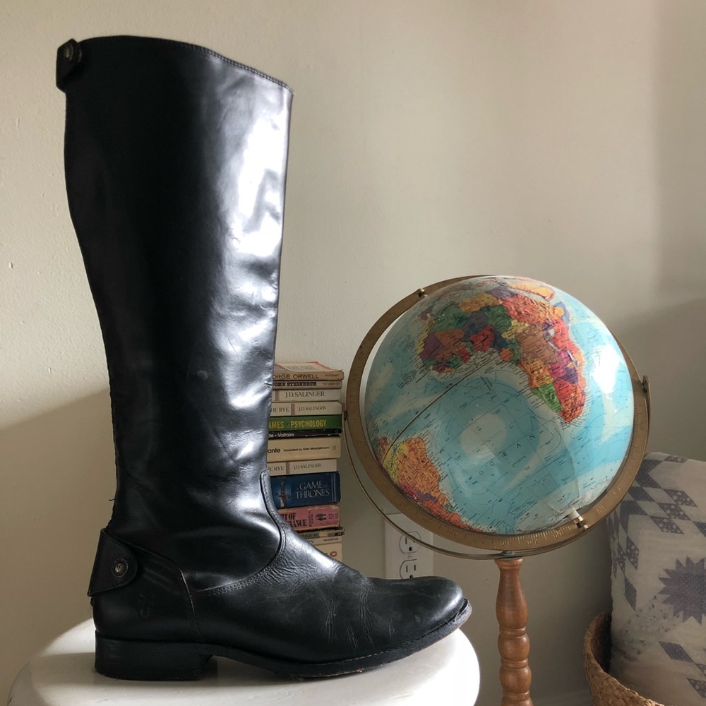 Frye Melissa Back-Zip Knee High Boot.